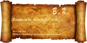 Bambach Kocsárd névjegykártya